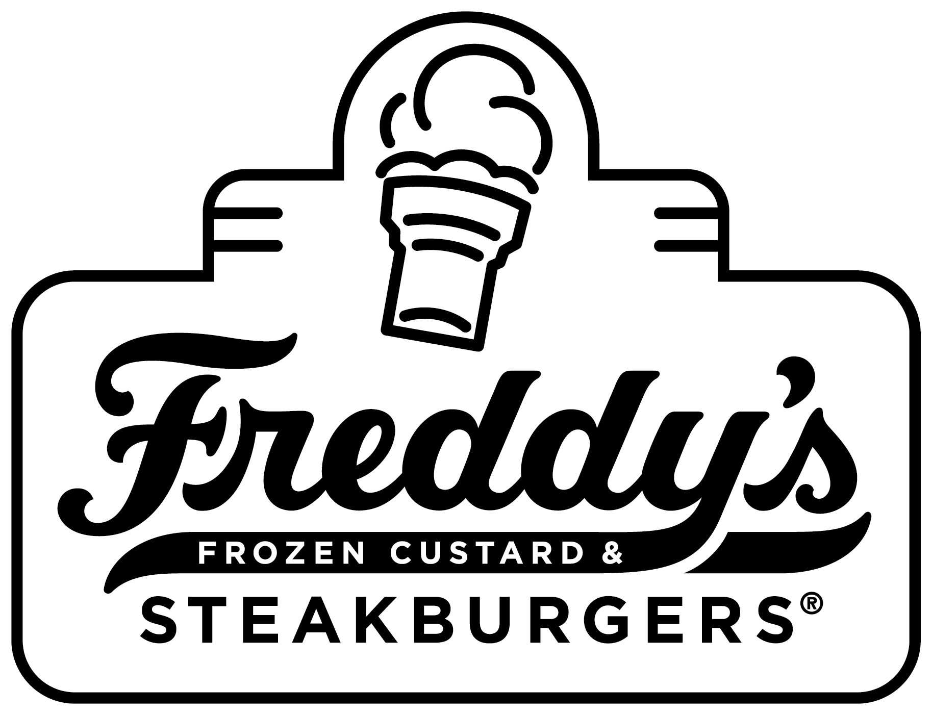 Frozen Black and White Logo - Graphics Library - Freddy's Frozen Custard & Steakburgers
