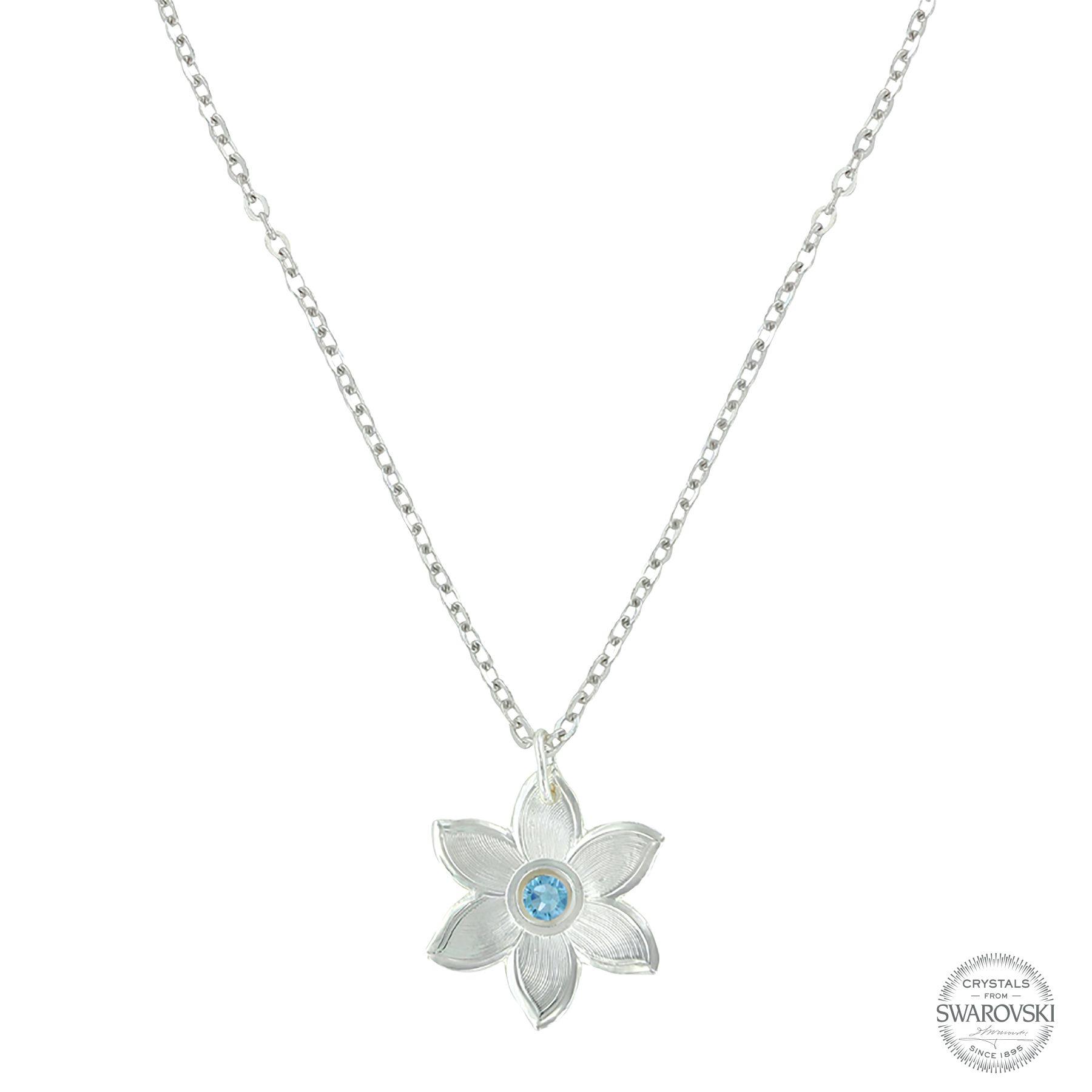 Big Sky Silver and Blue Logo - Montana Treasures Big Sky Blue Flower Necklace | Montana Silversmiths