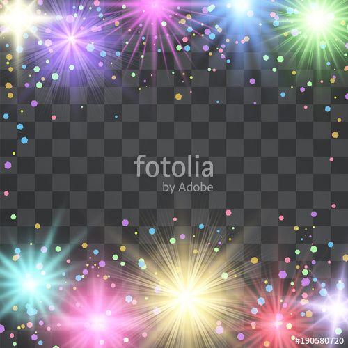 Shinning Multicolor Logo - Festive bright confetti shining vector frame. Decorative sparkling