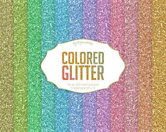 Shinning Multicolor Logo - Bright Glitter Textured Digital Paper, shining multicolor ...