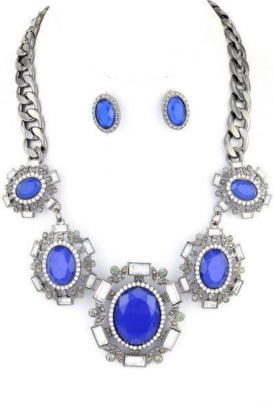 Big Sky Silver and Blue Logo - Big Sky Statement Necklace - Royal Blue + Silver | Daily Chic ...
