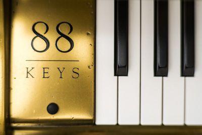 Gold Piano Logo - Keys gold piano complete with the brands logo #luxurypiano
