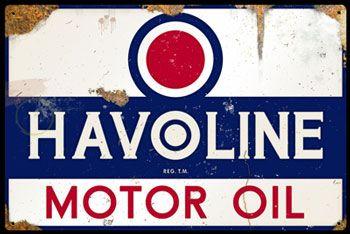 Old Havoline Logo - Havoline Motor Oil Sign. Unique Brands. Vintage Gas Signs
