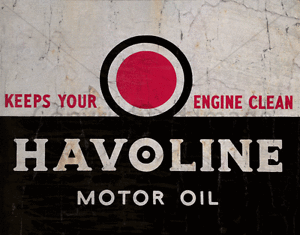Old Havoline Logo - HAVOLINE MOTOR OIL VINTAGE METAL TIN SIGN POSTER WALL PLAQUE