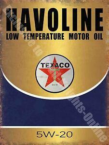 Old Havoline Logo - Vintage Garage, Texaco Havoline Motor Oil, Old Advert Large