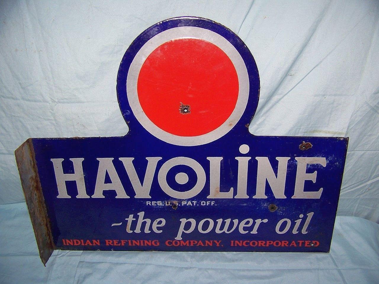 Old Havoline Logo - Havoline Antique Porcelain Sign (Old 1930 Vintage Motor Oil ...