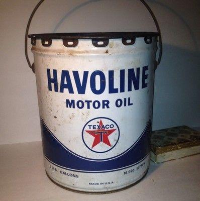 Old Havoline Logo - Vintage Havoline Texico Motor Oil 5 Gallon Oil Can Advertising Old