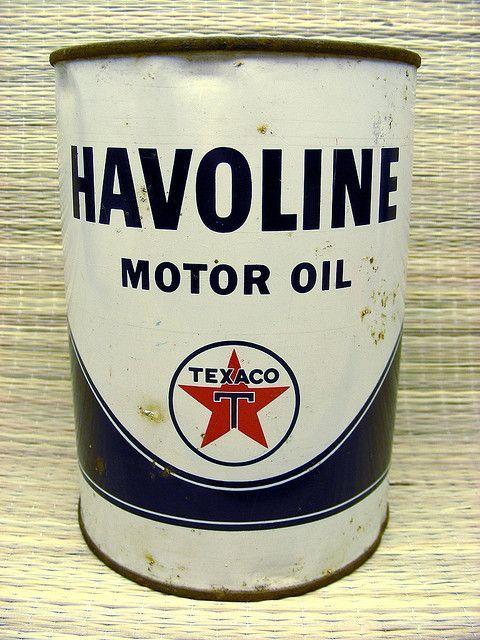 Old Havoline Logo - Older style Texaco Havoline Oil Can. Oil Cans. Texaco, Gas pumps