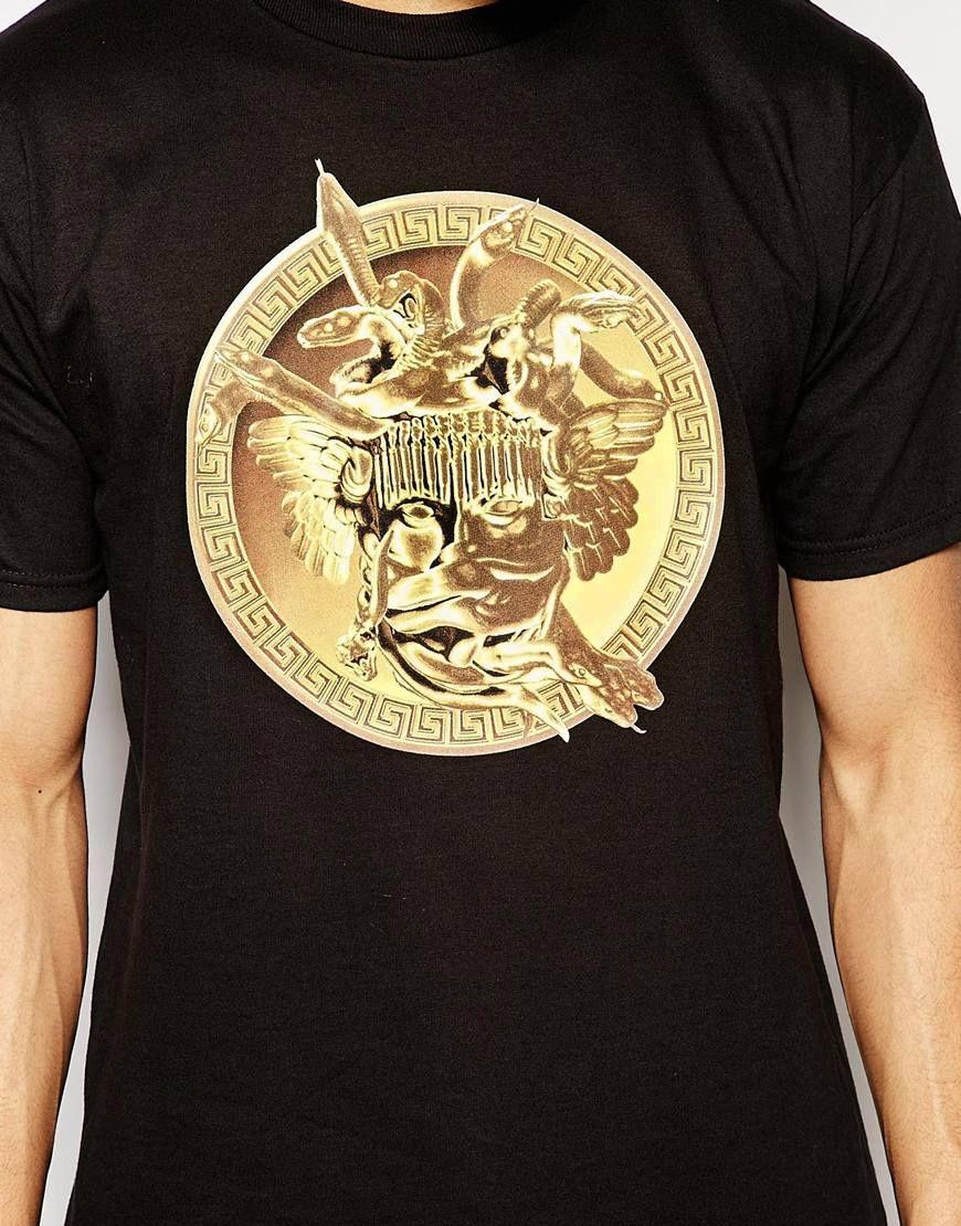 Crooks and Castles Versace Logo - Crooks And Castles T Shirt With Gold Medusa In Black For Men