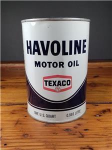 Old Havoline Logo - Vintage 70'S NOS FULL TEXACO HAVOLINE Motor Oil 1 Quart CAN sign