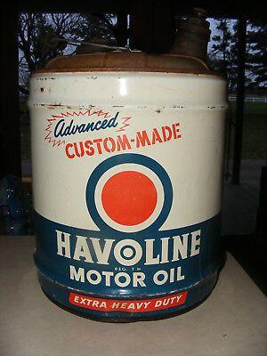 Old Havoline Logo - VINTAGE HAVOLINE 5 Gallon Motor Oil Texaco Can - $99.00