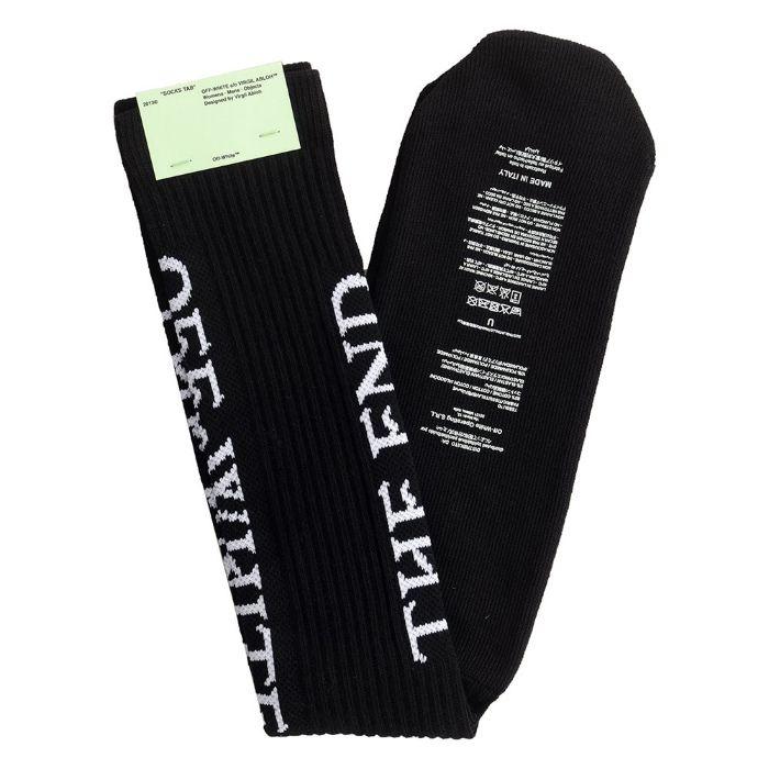 White Socks Logo - republic: OFF-WHITE THE END SOCKS off-white socks logo socks black ...