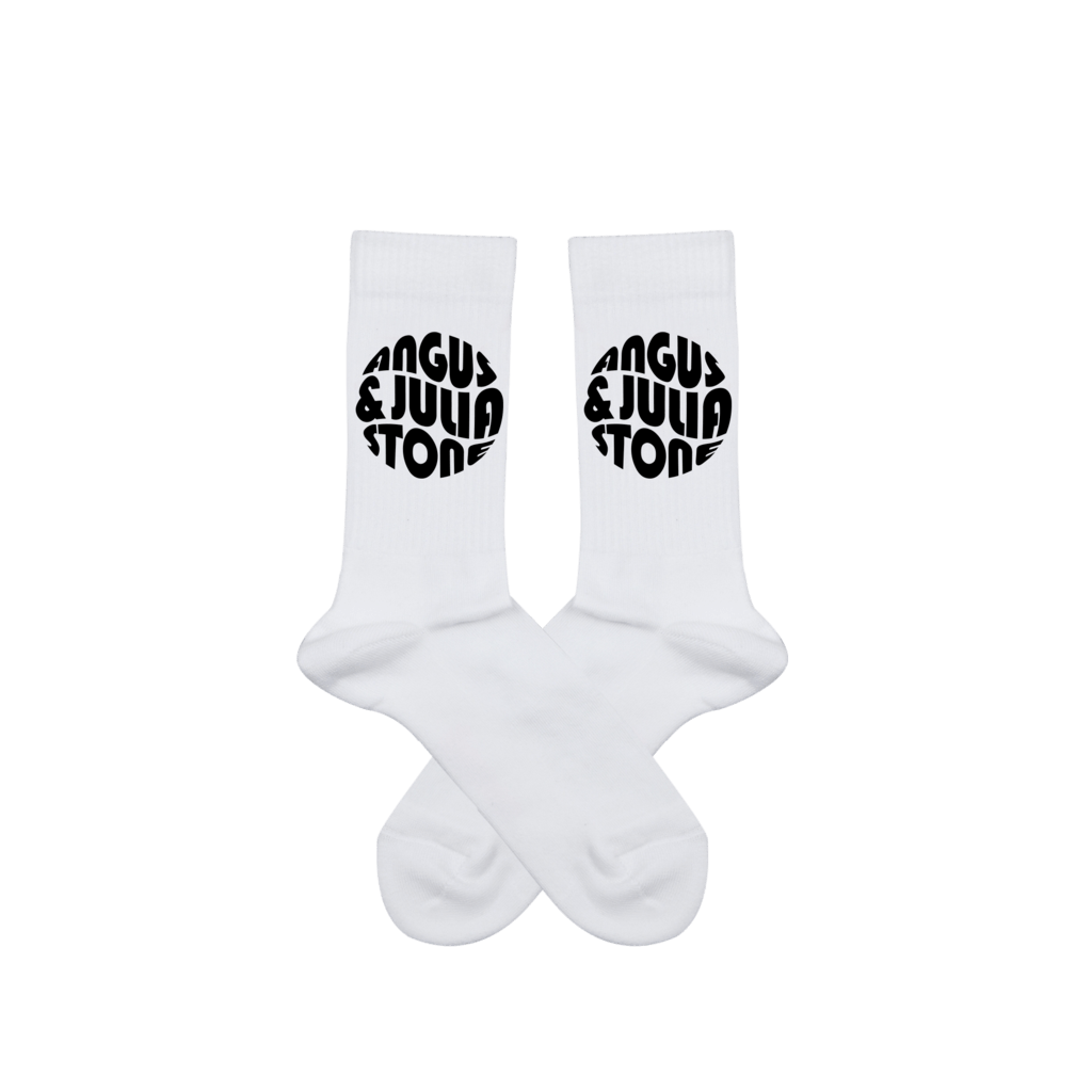 White Socks Logo - Angus & Julia Stone 'Black Logo' / white socks – sound-merch.com.au