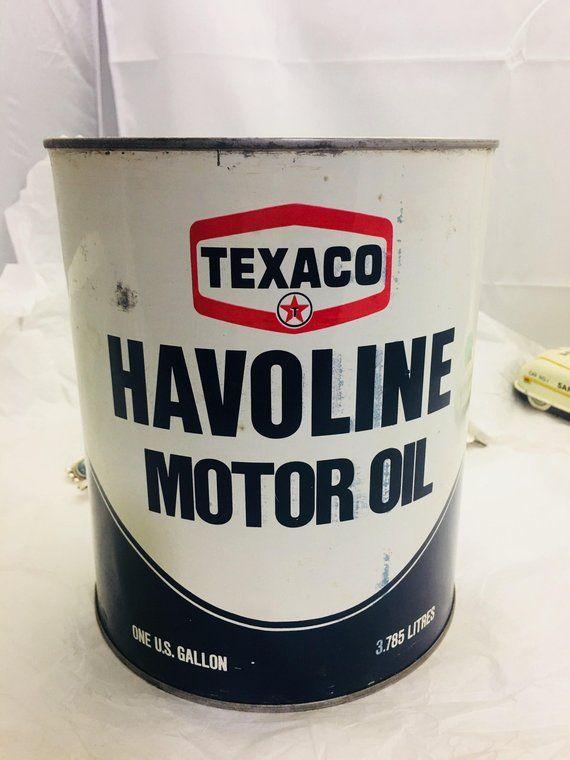 Old Havoline Logo - Vintage Texaco Havoline Motor Oil One Gallon Oil Can Metal | Etsy