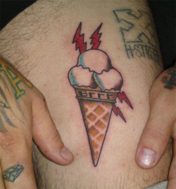 Gucci Ice Cream Logo - Girl Show Ice Cream Tattoo On Behind Ear