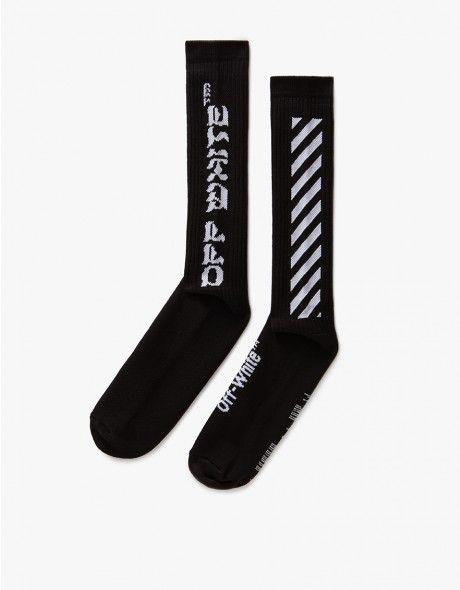 White Socks Logo - Off White / Diag Off White Socks Black White. Accessories. Socks