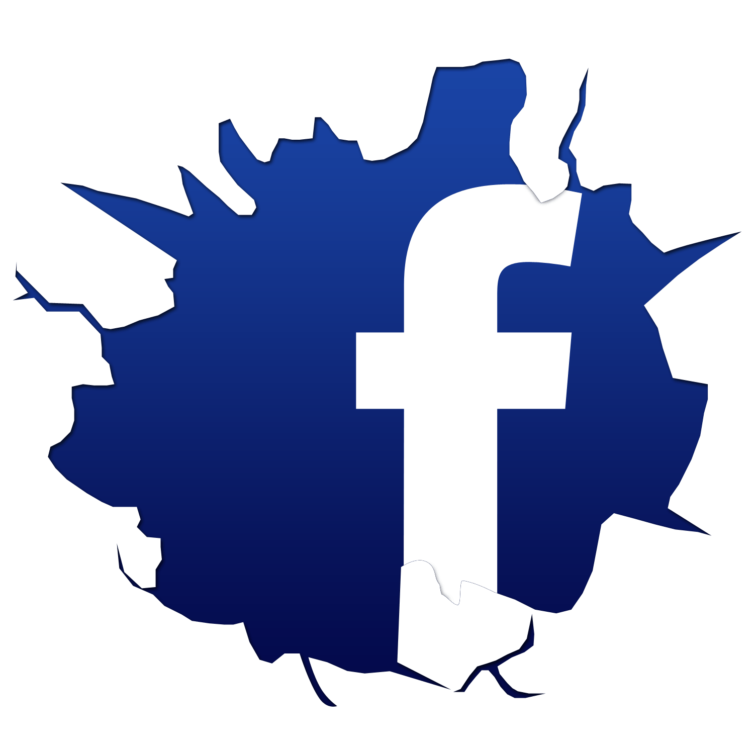 Cracked Facebook Logo - Cracked Facebook Logo