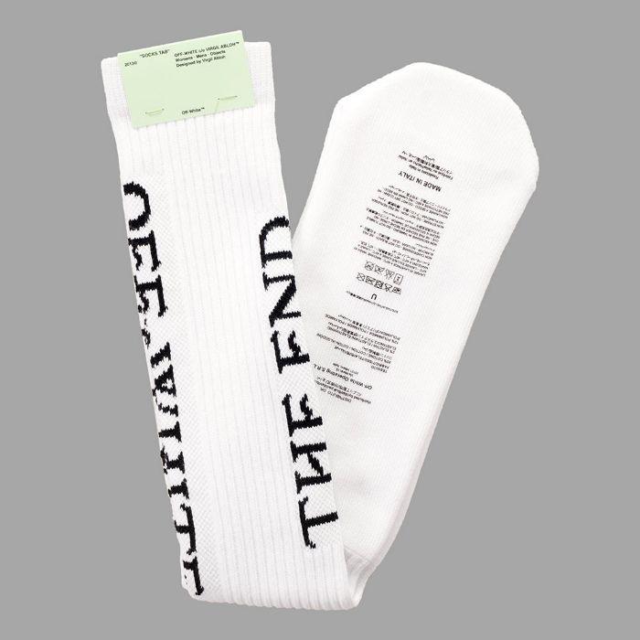 White Socks Logo - Republic: OFF WHITE THE END SOCKS Off White Socks Logo Socks White
