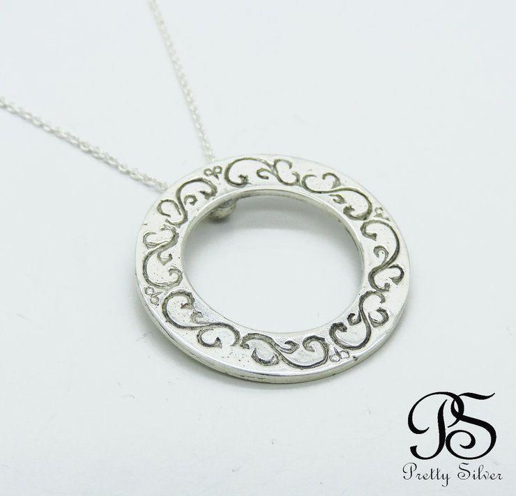 Pretty Silver Circle Logo - Pretty Silver Circle of Life Pendant | Hello Pretty. Buy design.