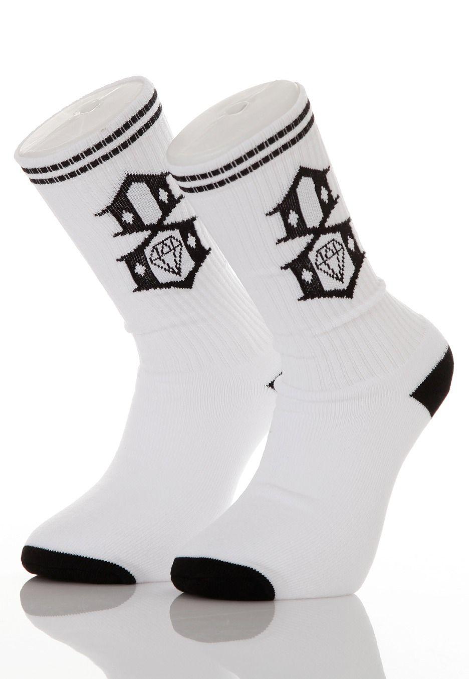 White Socks Logo - Rebel8 - Logo White - Socks - Streetwear Shop - Impericon.com AU