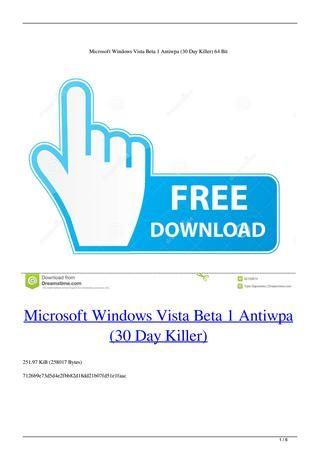 Windows Vista Beta Logo - Microsoft Windows Vista Beta 1 Antiwpa (30 Day Killer) 64 Bit