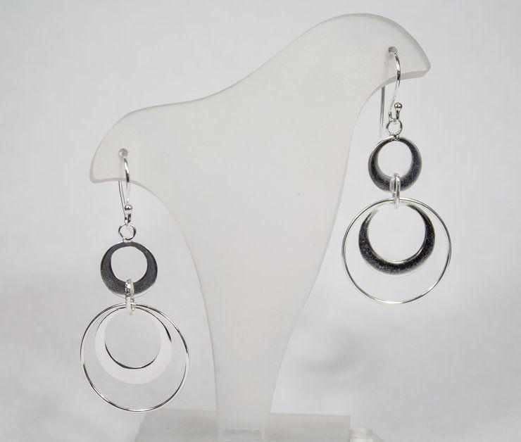 Pretty Silver Circle Logo - Sterling Silver Circle Drop Earrings | Hello Pretty. Buy design.