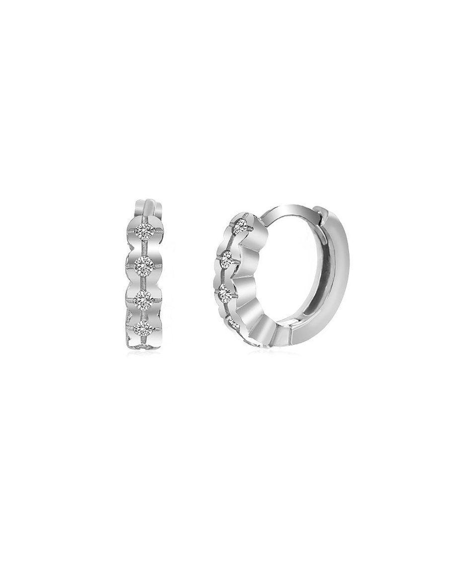 Pretty Silver Circle Logo - Take a look at this Cubic Zirconia & Sterling Silver Circle Huggie ...