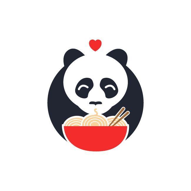 Panda Restaurant Logo - Panda Noodle Ramen Logo Design. Graphic Design. Logo Inspiration
