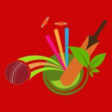 Ball Bat Logo - cricket-logo-ball-bat-wickets T-Shirts | Buy cricket-logo-ball-bat ...