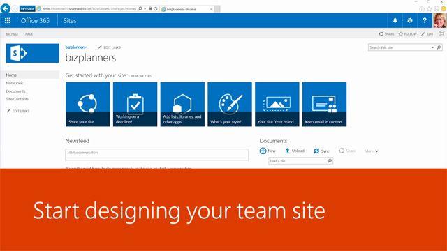 Office 365 SharePoint Logo - Video: Start designing your team site - SharePoint