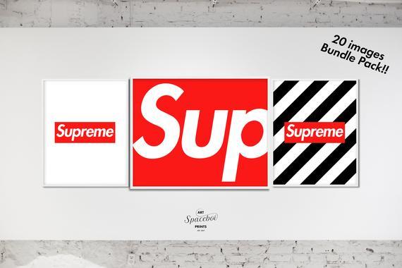 Office Red Box Logo - Supreme Box Logo Set of 3 Prints Supreme Kicks Sneaker
