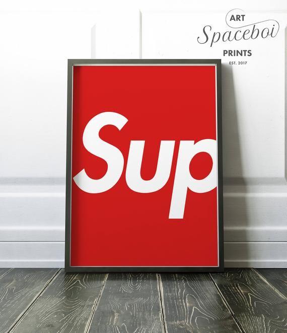 Office Red Box Logo - Supreme Box Logo Blow Up Custom Kicks Sneaker Poster Art | Etsy