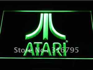 Atari Logo - New Atari logo 2600 video game hanging LED Neon Light Sign Bar Man ...