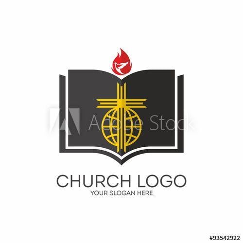 Cross and Globe Logo - Church logo. Missions, Bible, cross, globe, flame, dove, icon