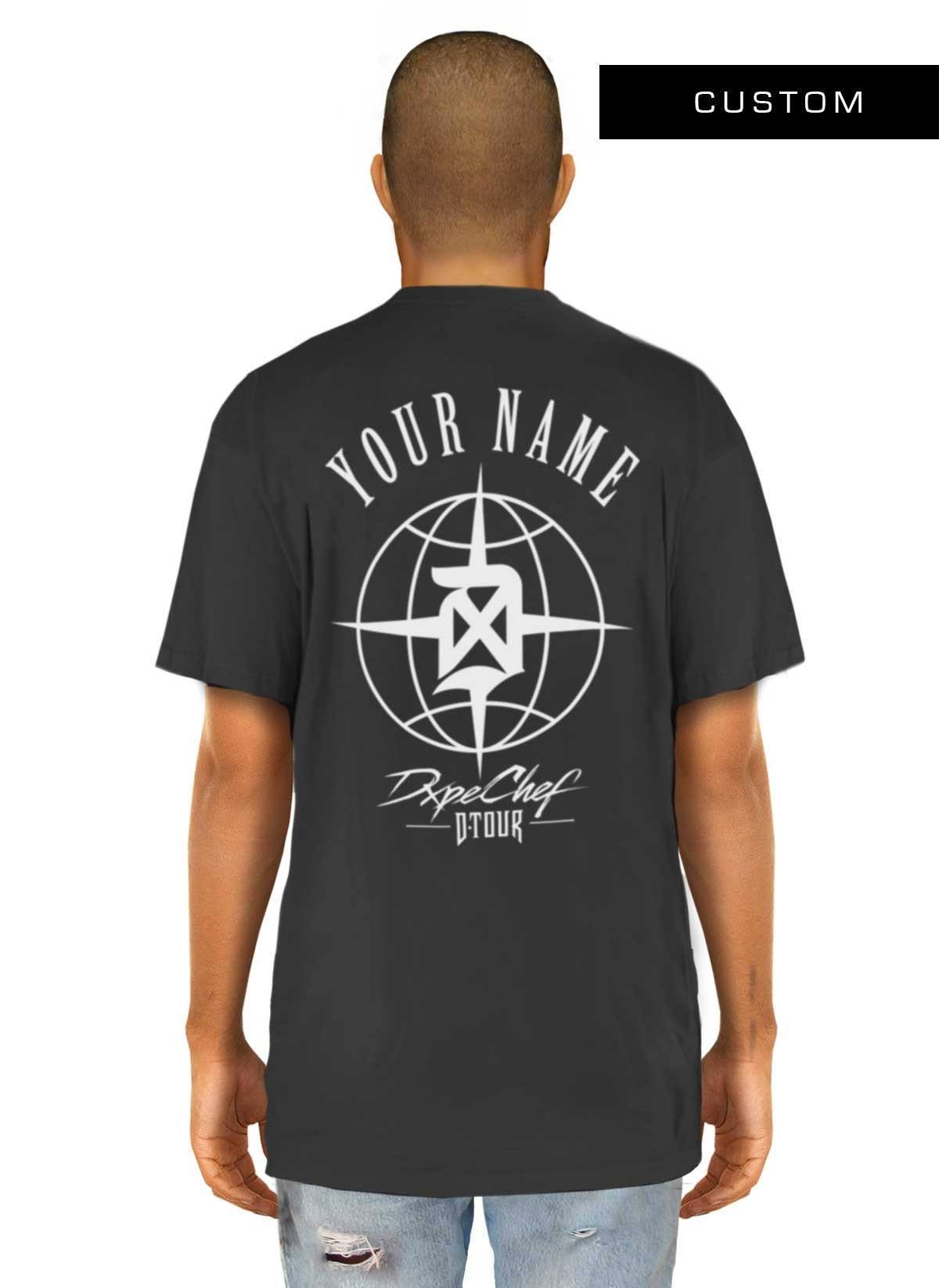 Cross and Globe Logo - custom D.Globe logo T-SHIRT Black - DXPE CHEF