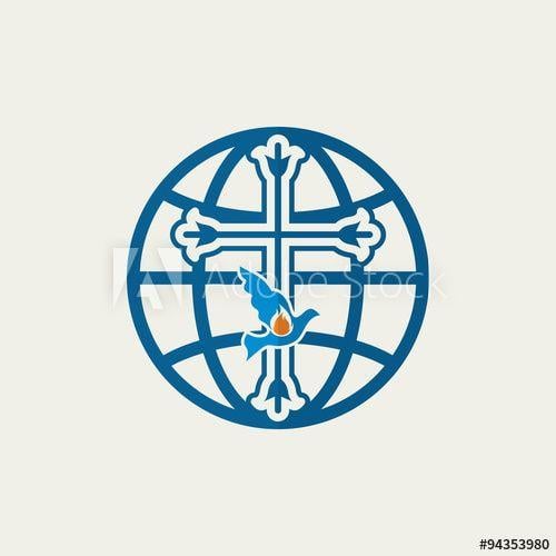 Cross and Globe Logo - Church logo. Cross, globe and dove - Buy this stock vector and ...