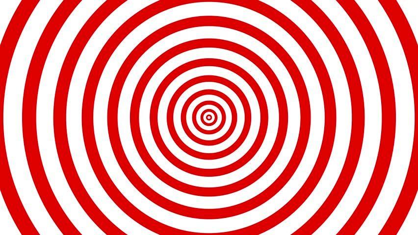 Red White Circle Swirl Logo - 4k00:144k Red and White Seamless Looping hypnosis spiral