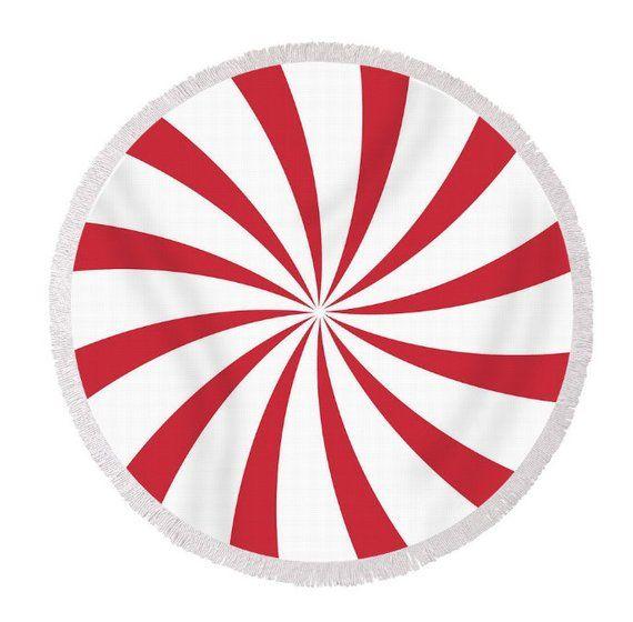 Red White Circle Swirl Logo - Round Beach Towel Red White Swirl Circus Sunburst Large Beach | Etsy