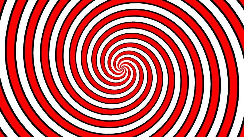 Red White Circle Swirl Logo - Red and white rotating hypnosis spiral (seamless… - Royalty Free Video
