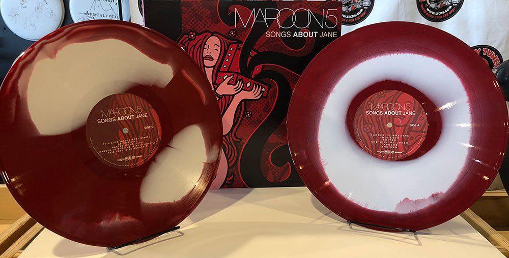 Red White Circle Swirl Logo - Maroon “Songs About Jane” SUPER RARE Red / White Swirl
