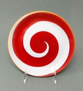 Red White Circle Swirl Logo - Set of 4 LA PRIMULA Italy SALAD PLATES Red White Swirl Italy Ceramic ...