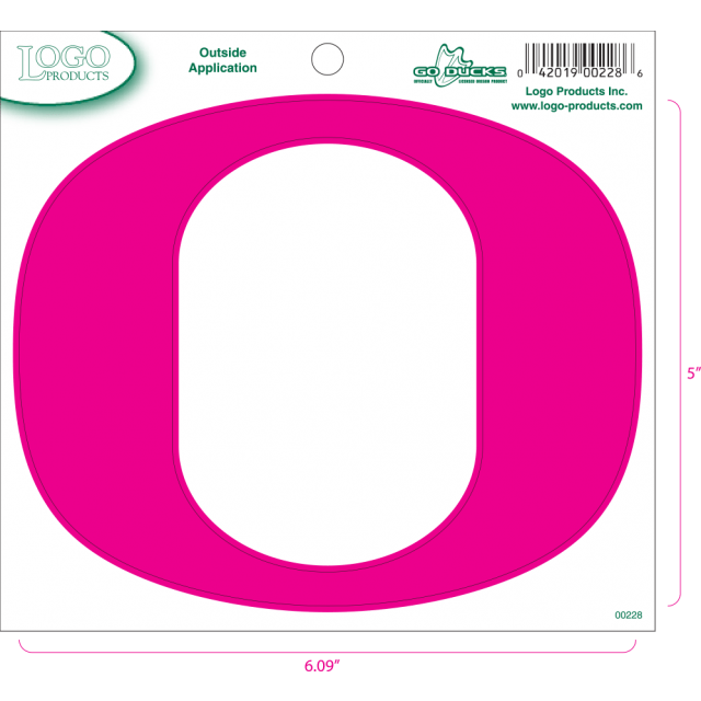 Pink'O Logo - University of Oregon - Sticker - Medium - O - Pink