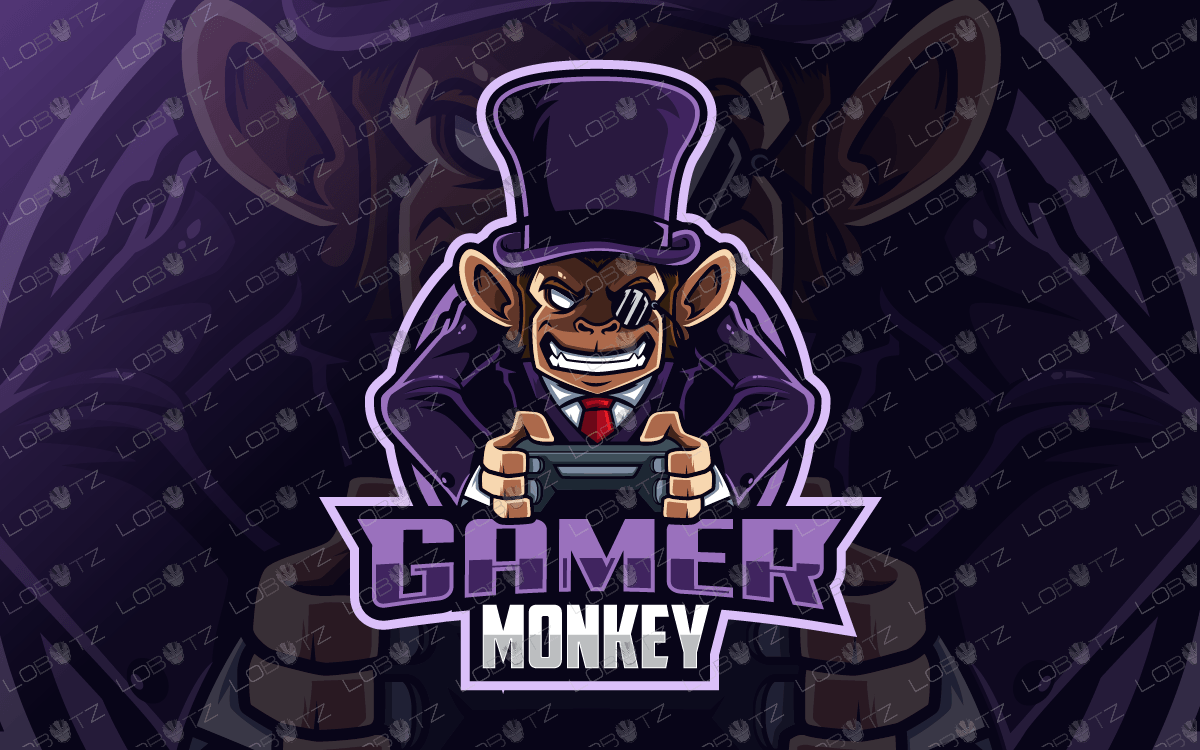 Purple Gamer Logo - Gamer Monkey Mascot Logo Gamer Monkey eSports Logo Gaming Logo