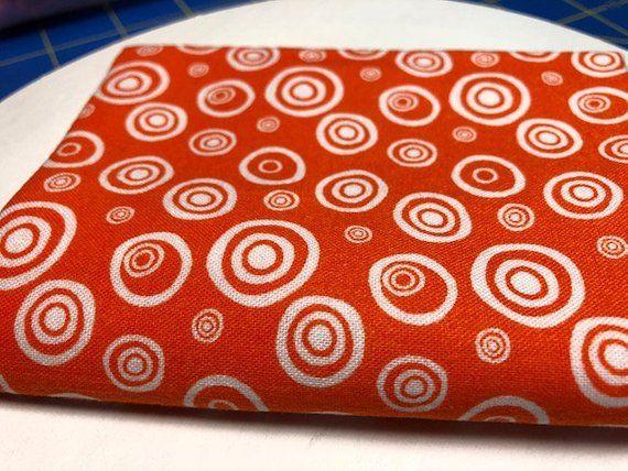 Red White Circle Swirl Logo - Orange and White Circle Swirl Patterned Cotton Fabric 18 x | Etsy
