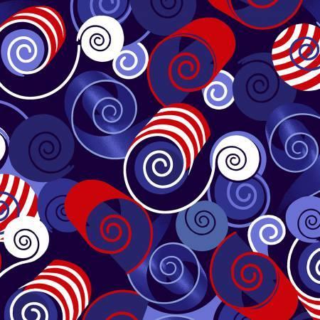 Red White Circle Swirl Logo - Red, White & Starry Patriotic Swirl