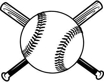 Crossed Bat Ball Logo - Baseball Logo 1 Banner Bats Crossed Ball Diamond Sports | Etsy