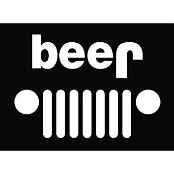 Cool Jeep Logo - Jeep Beer Logo 5 Wide (Color: BLACK) Die Cut