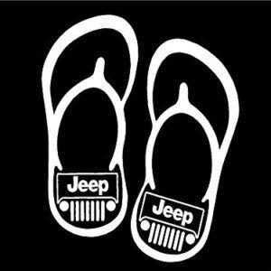 Cool Jeep Logo - Summer Jeep Logo with Flip Flops Sticker Decal | Jeep Decals | Jeep ...