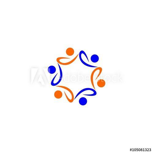 Blue and Orange Circle People Logo - circle people group logo this stock vector and explore similar