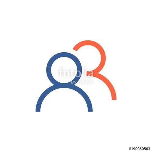 Blue and Orange Circle People Logo - people icon in orange and blue